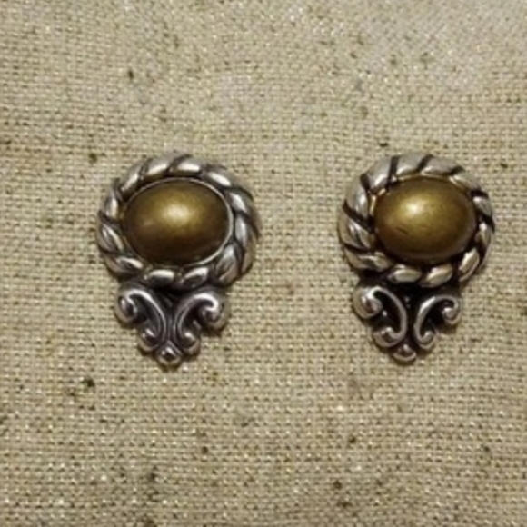 Brighton Jewelry - Brighton mixed metals floral drop stud earrings